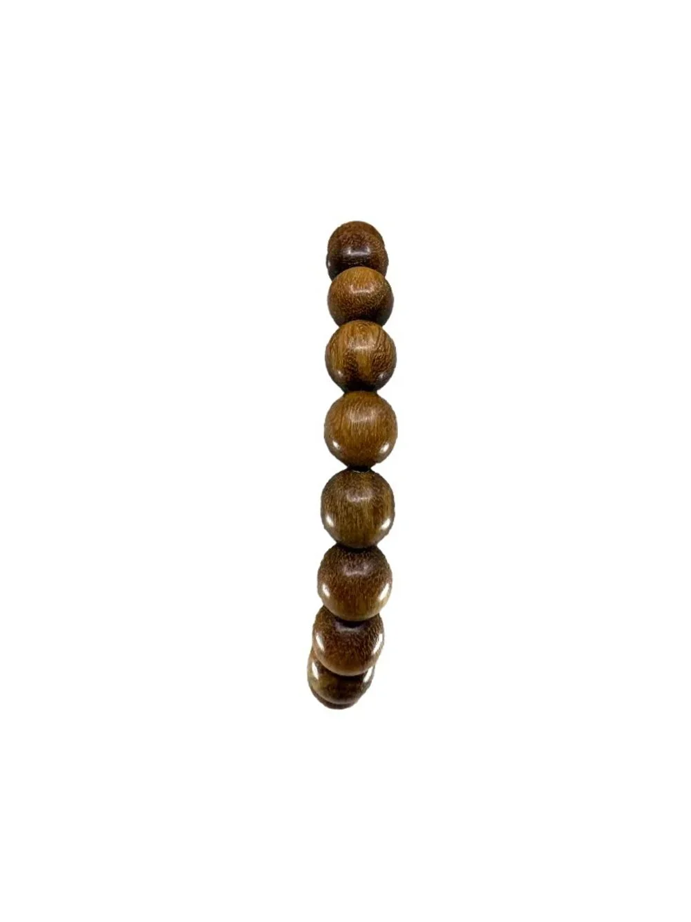 Natural Green Sandalwood Beaded Bracelet 8mmx22 Stretch Wooden Jewelry 7.7g